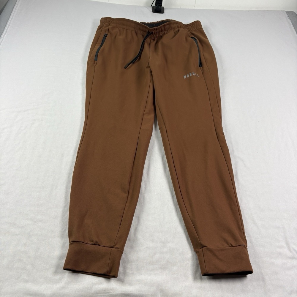 Nobull Jogger Sweatpants Mens Large Brown Tapered Athleisure Gym Running Lounge